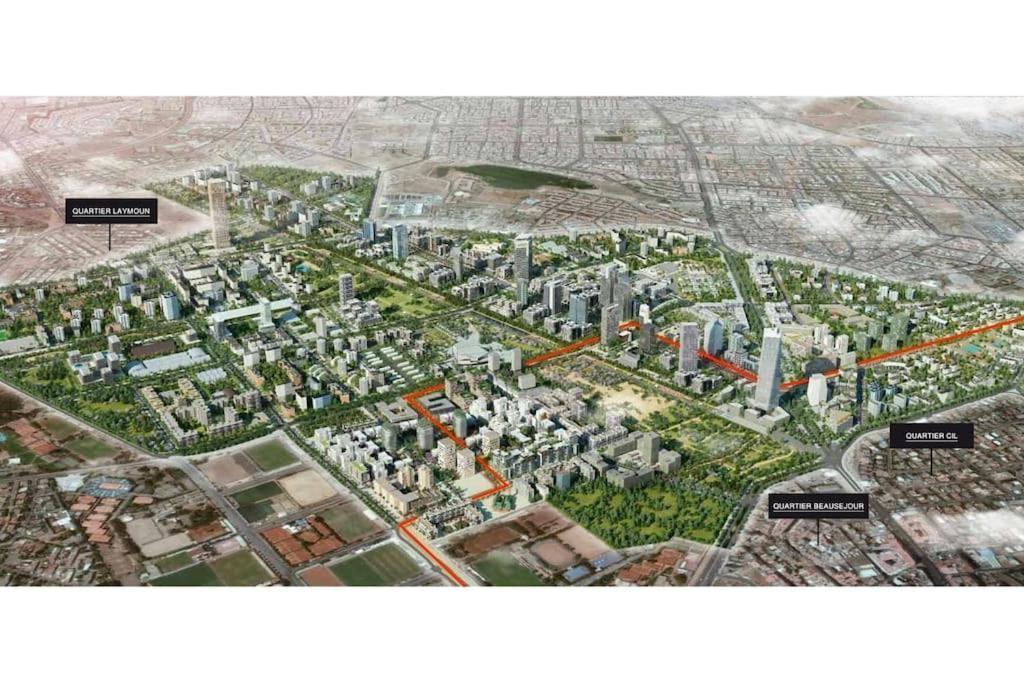 A 2 Minutes De Casa Finance City, Appartement Avec 2 Chambres Kazablanka Dış mekan fotoğraf